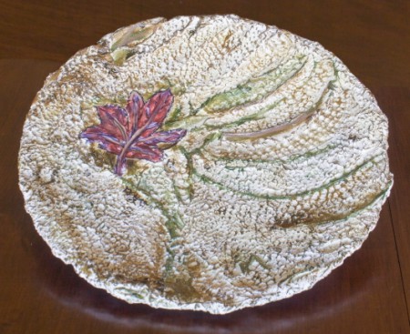 Saúdo os que me lerem - Prato modelado em massa / Pintura a Óleo 